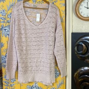 NWT XS AMERICAN EAGLE oversized knit lightweight sweater in pale pink
